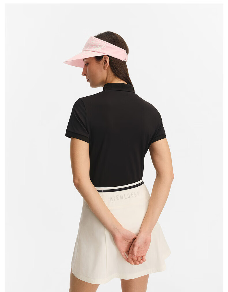 Biyinlefen Golf Women's 2026 Spring New Small Collar T-Shirt Sports Casual Stretch Comfortable Skin-Friendly Breathable Versatile Short Sleeve Polo Shirt 9